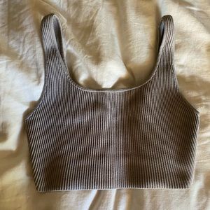 Aritzia Babaton Sculpt Knit Square Neck Cropped Tank